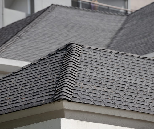 A completed roof closeup